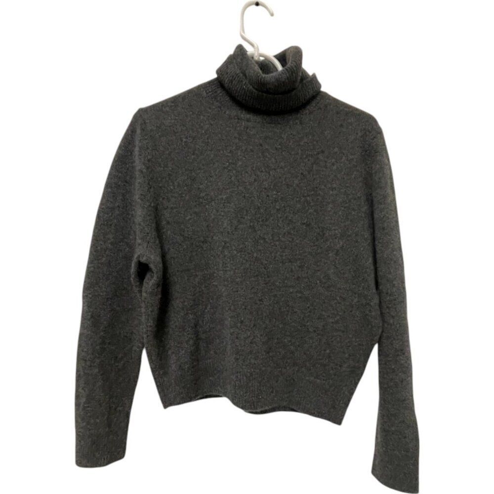 Massimo Dutti Womens Sweater S Gray 100% Cashmere Turtleneck 5686/605 NWT